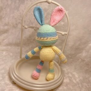Crocheted beautiful bunny/handmade knitted bunny/macaroni-colored bunny